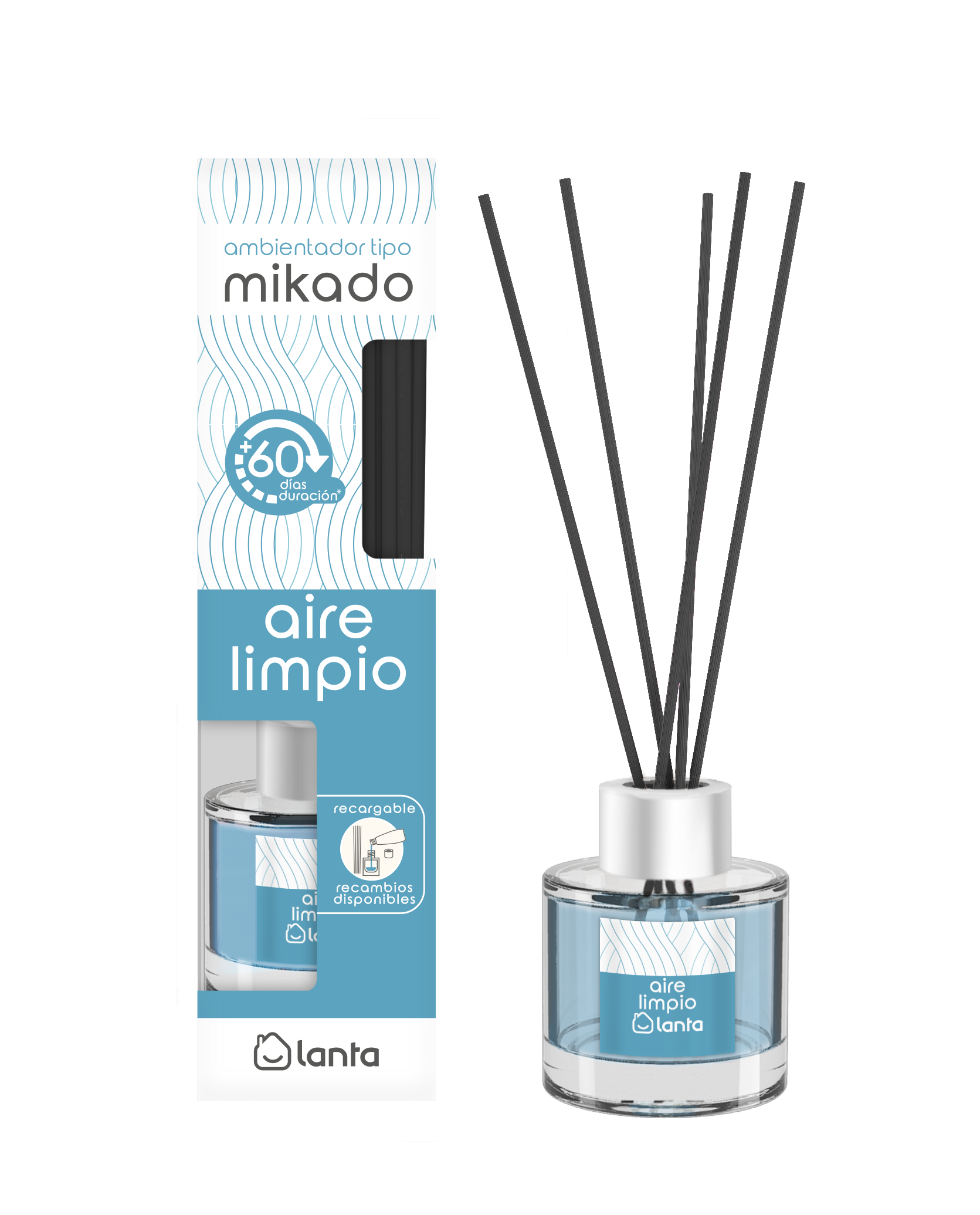 Ambientador tipo mikado Lanta 50ml aire limpio