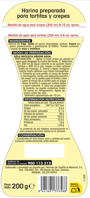 Preparado para hacer crepes y tortitas Alipende 200g