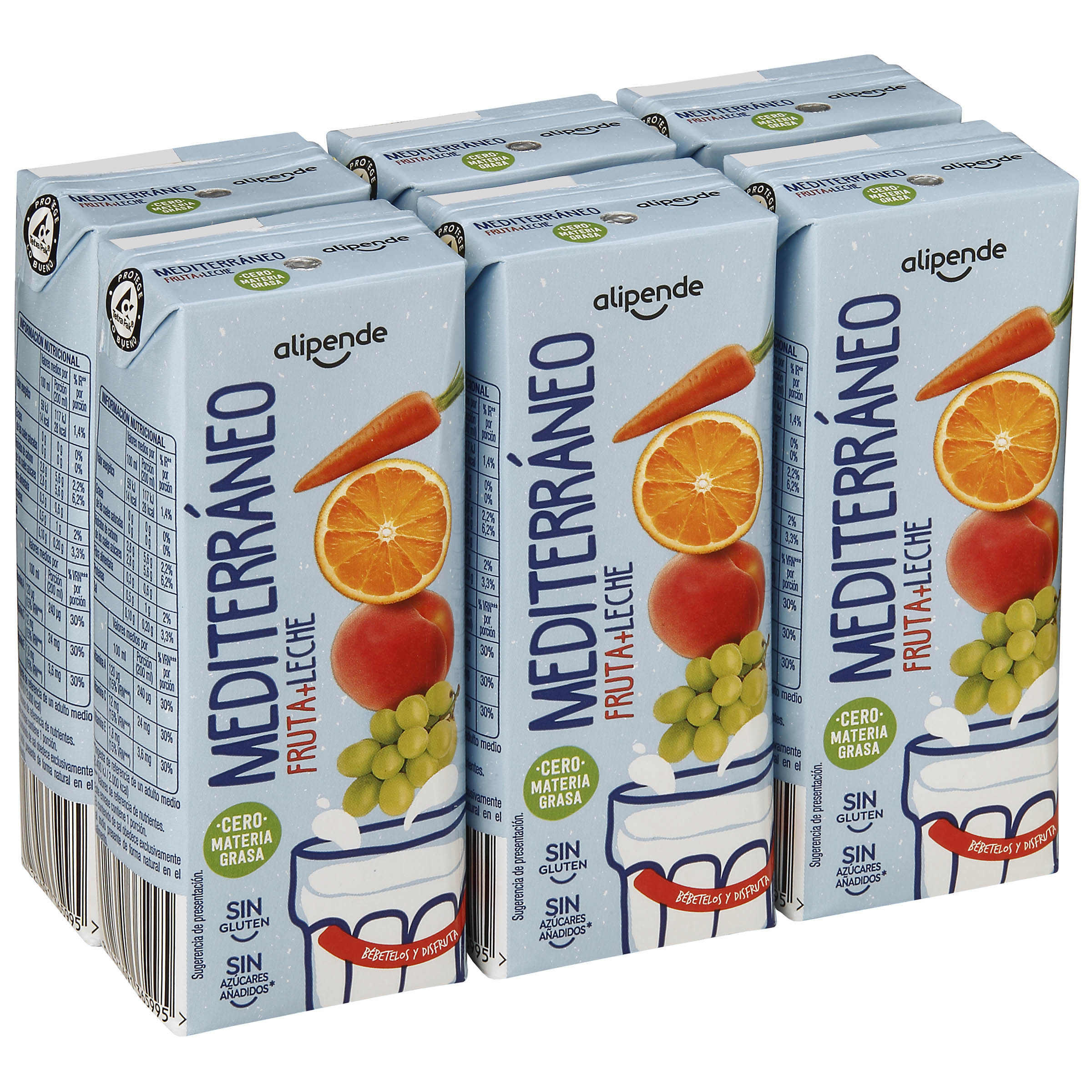 Fruta con leche mediterráneo Alipende pack 6