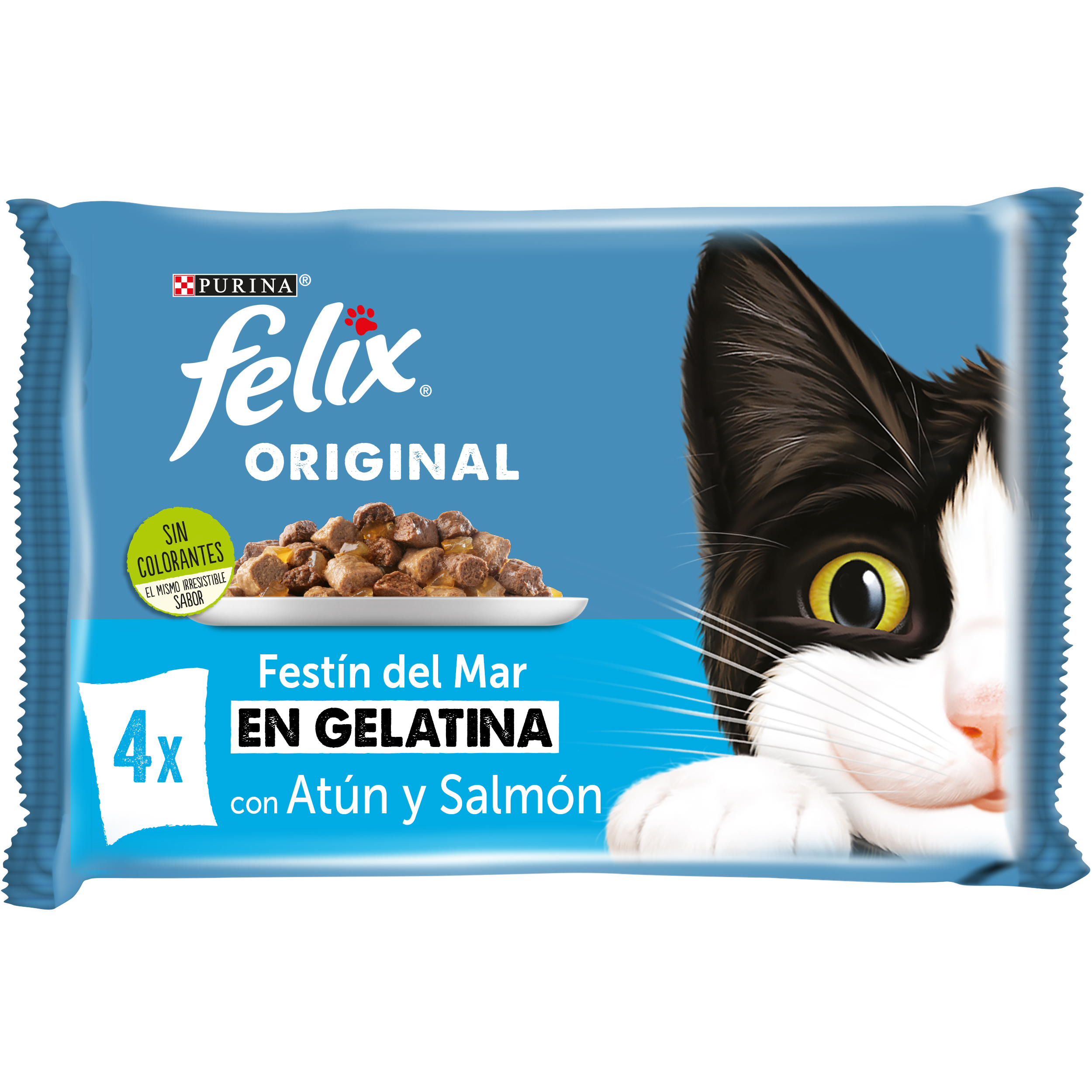 Comida húmeda gato Félix gelatina pescado pack 4