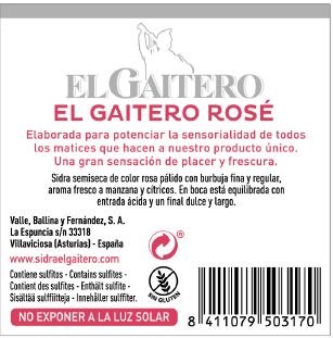 Sidra rosé El Gaitero 75cl