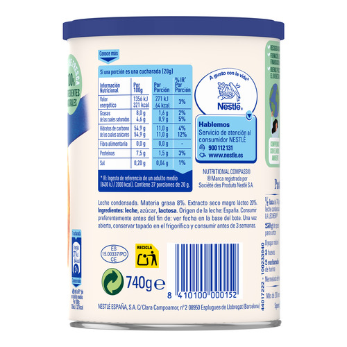 Leche condensada La Lechera bote 740g