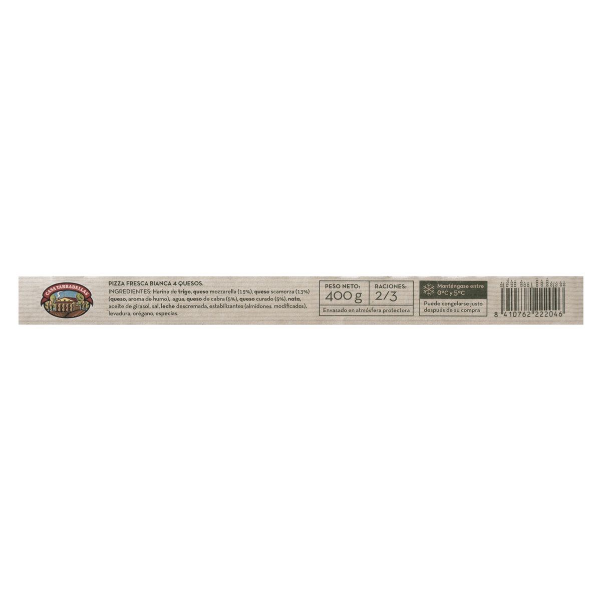 Pizza bianca Casa Tarradellas 400g 4 quesos