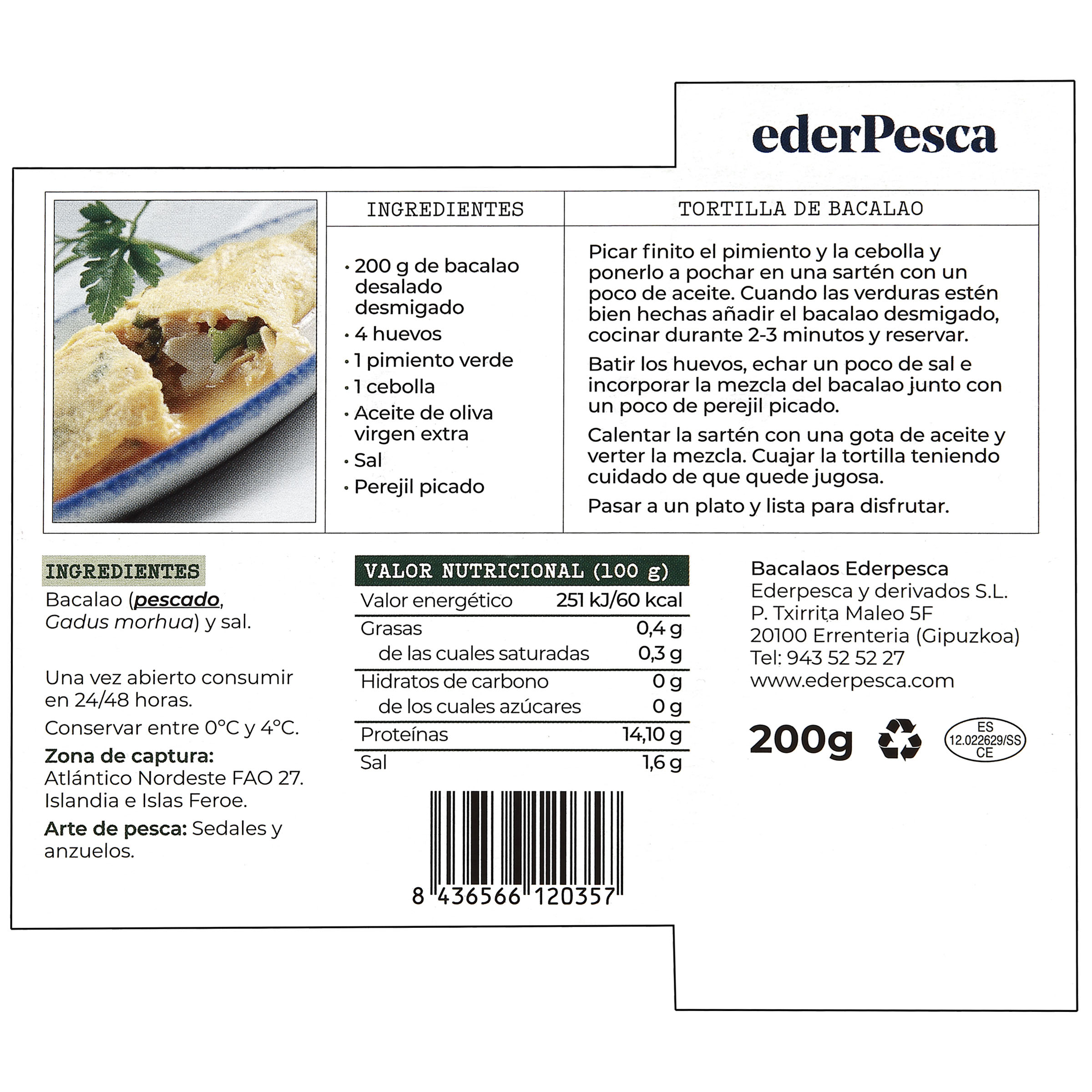Bacalao desmigado Ederpesca 200g desalado