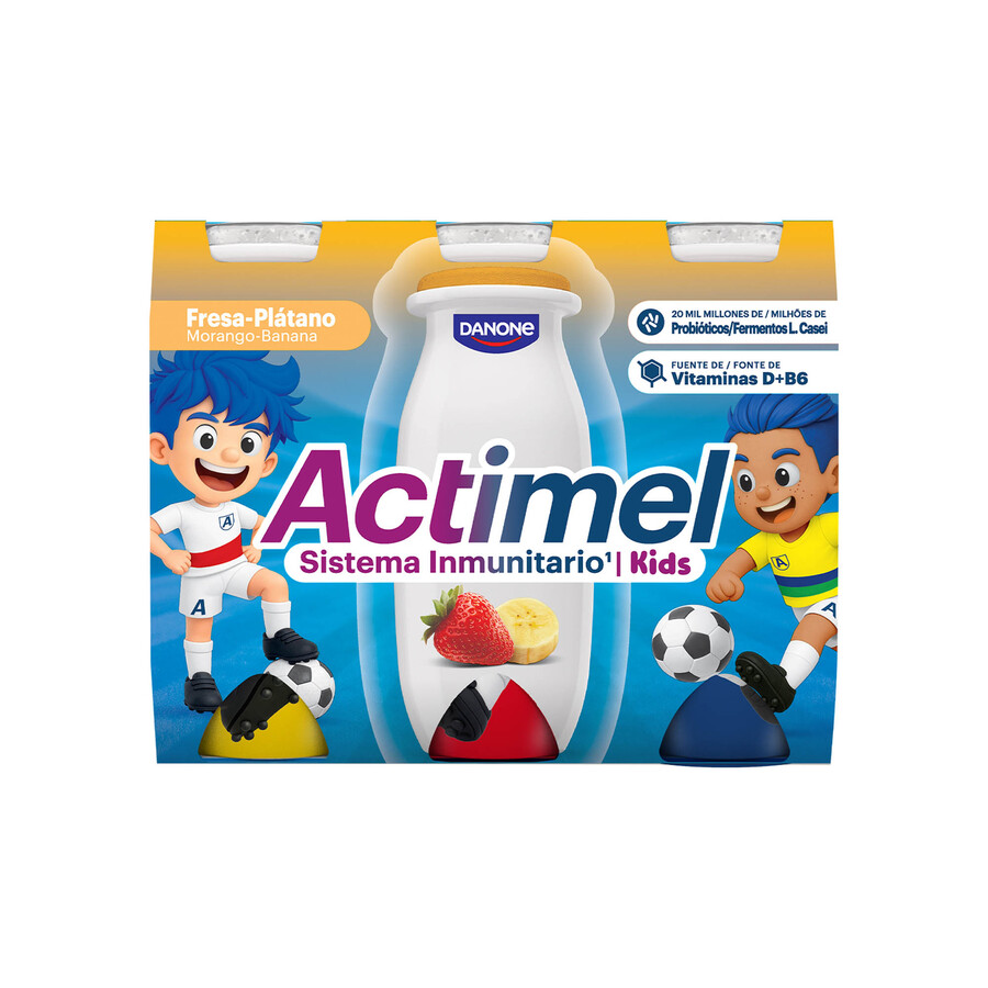 Actimel pack 6 sabor fresa plátano