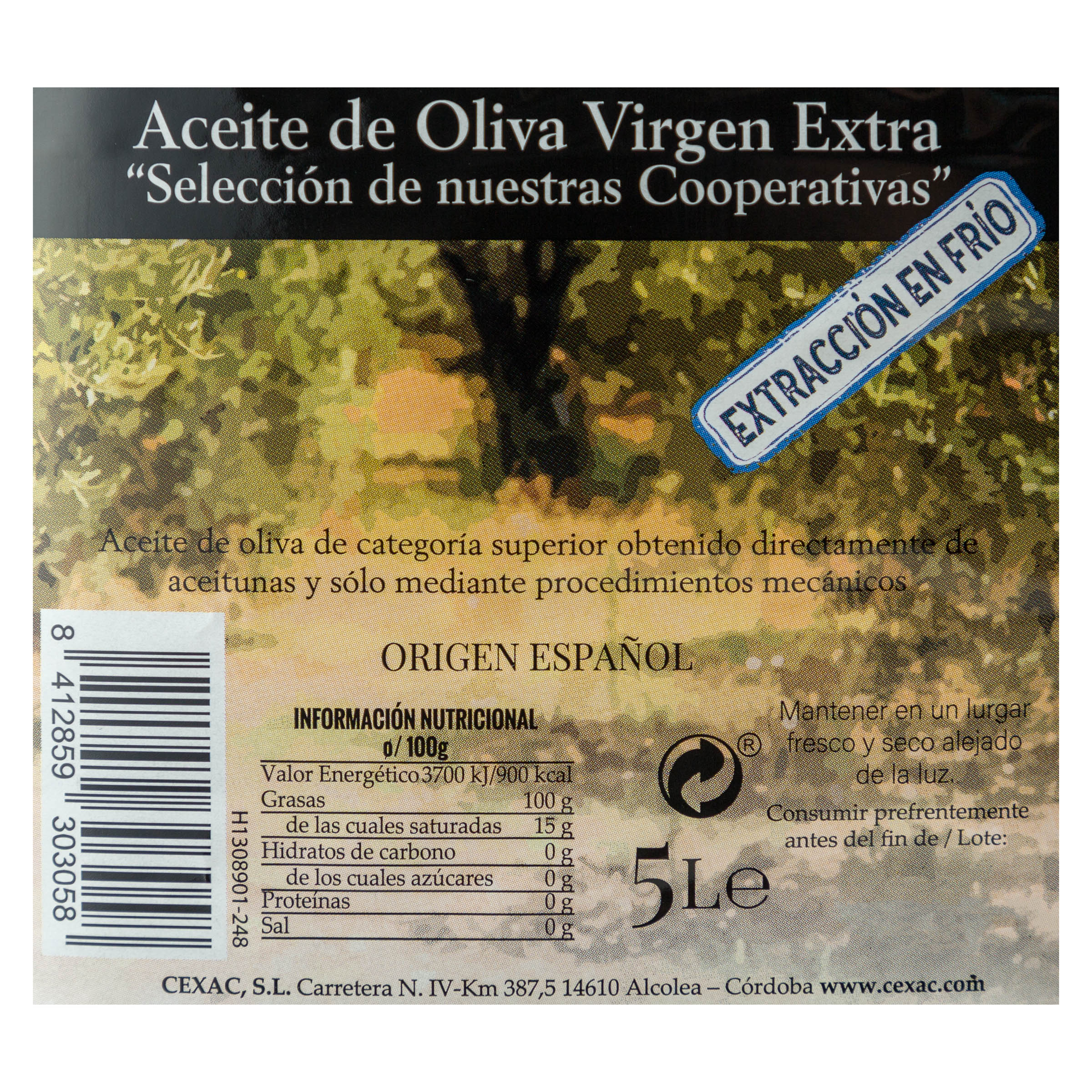 Aceite de oliva virgen extra Hacienda Inmaculada 5l