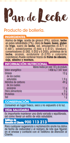 Pan de leche Alipende 12 uds