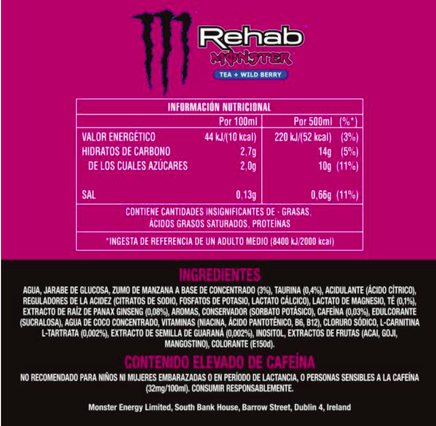 Bebida Energetica Monster Rehab 500ml Rehab