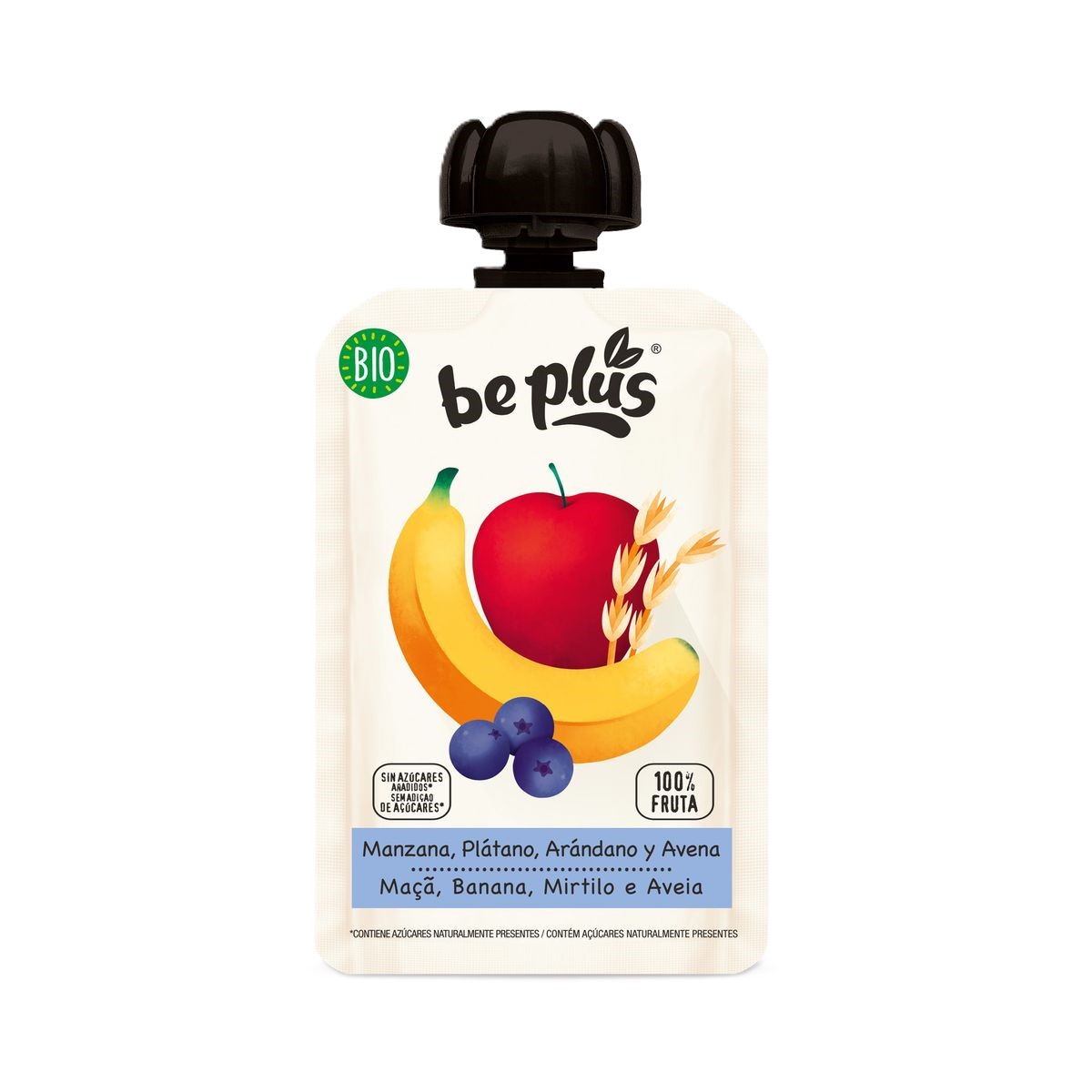 Pouch Be Plus eco frutas avena sin gluten 100g