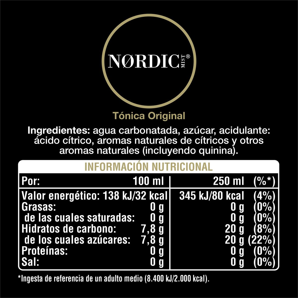 Refresco tónica Nordic Mist lata 25cl
