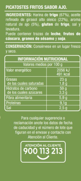 Picatostes Alipende ajo pack 2 150g