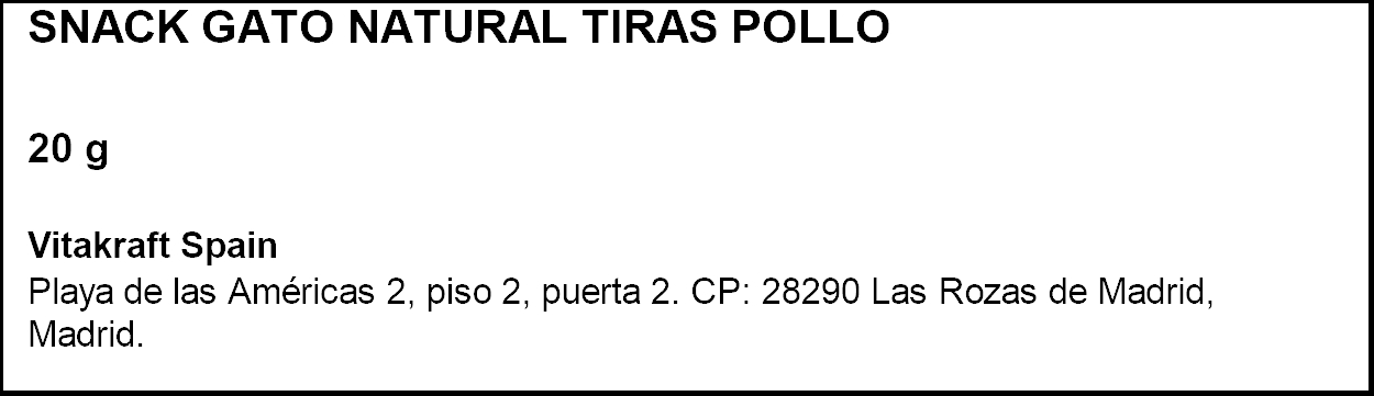 Snack de pollo para gatos natur Vitakraft 20g