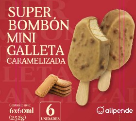 Helado mini bombón galleta Lotus Alipende 6 unid