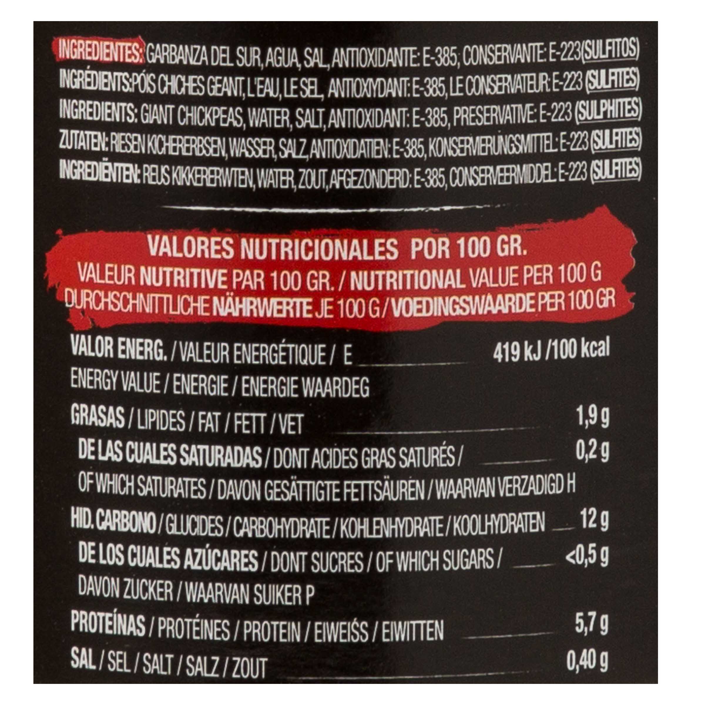 Garbanza del sur cocida Miau 400g