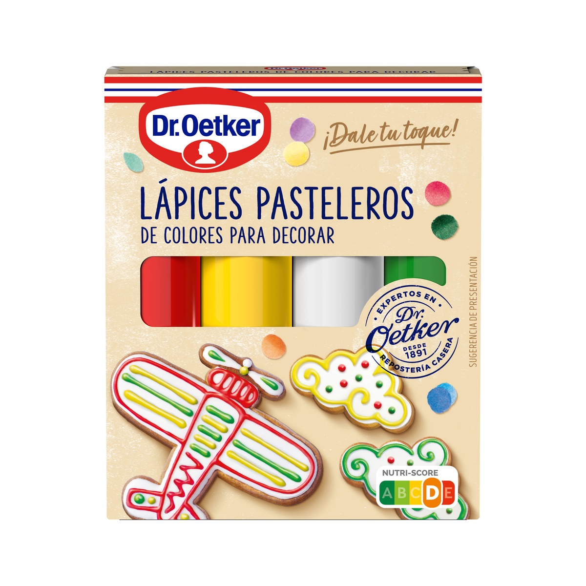 Lápices pasteleros de colores Dr Oetker 76g