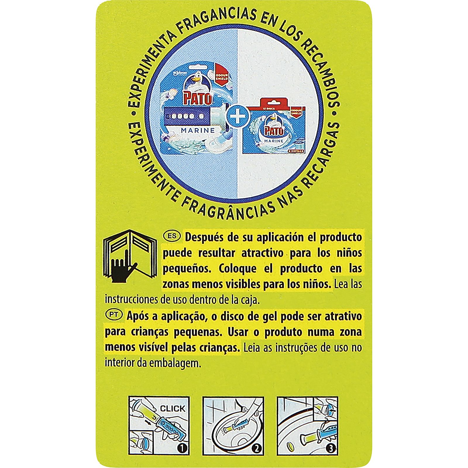 Desinfectante discos activos Pato recambio 2 unidades lima