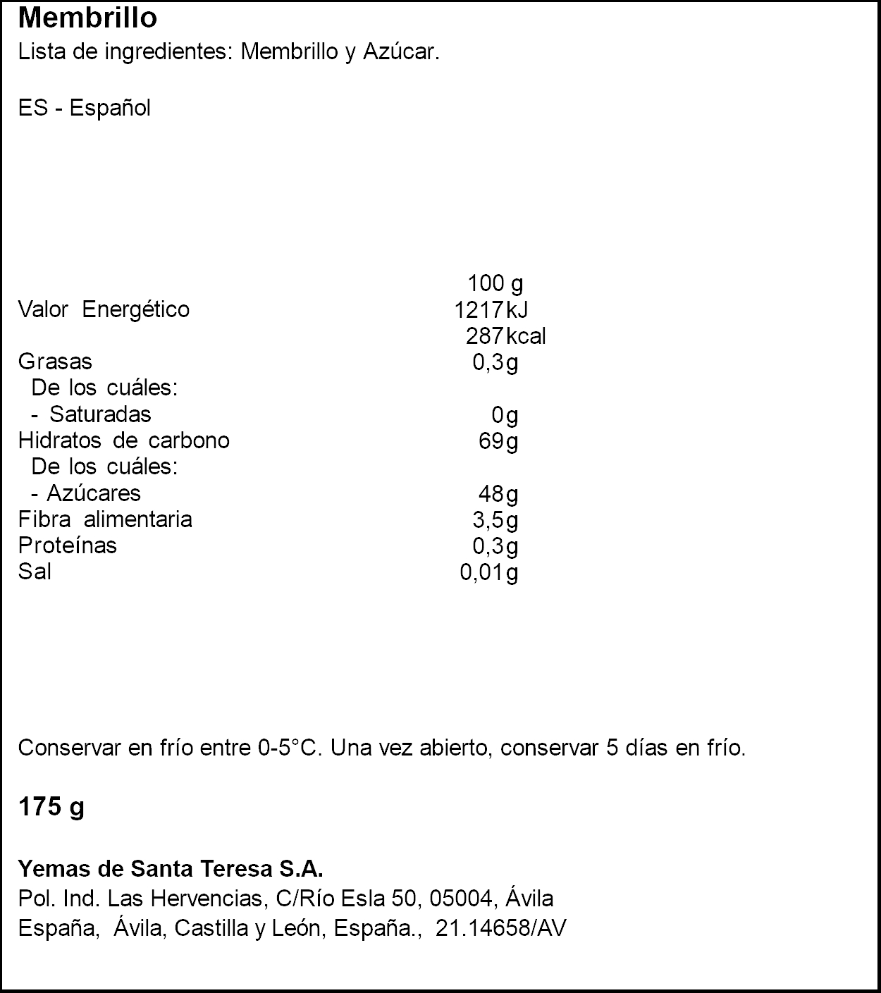 Membrillo para untar Santa Teresa 175g