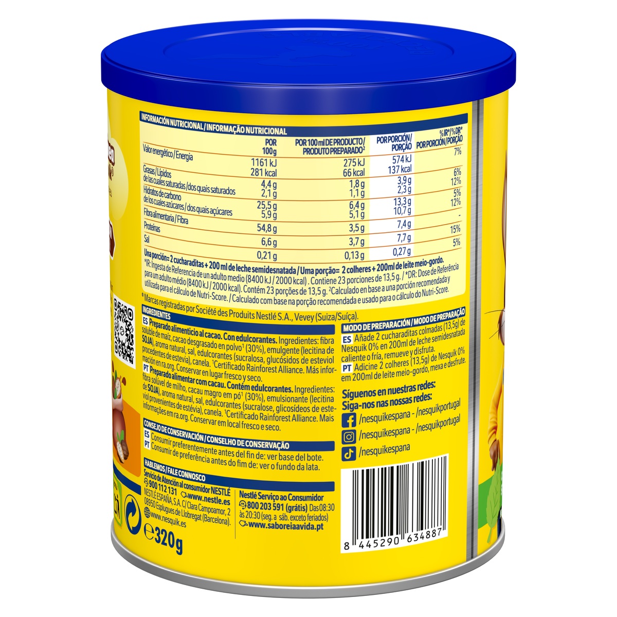 Cacao soluble instantáneo Nesquik 0% 320g