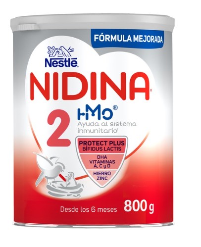 Leche continuación en polvo Nidina 2 Nestlé desde 6meses 800g