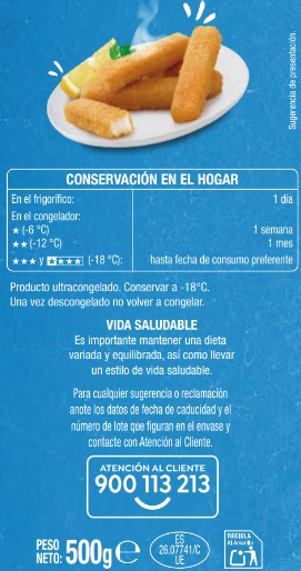 Merluza en varitas Alipende 500g