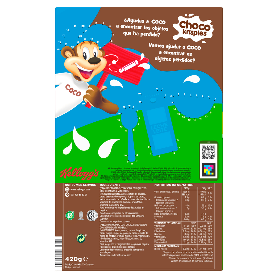 Cereales con chocolate Choco Krispies de Kellogg&acute;s 420g