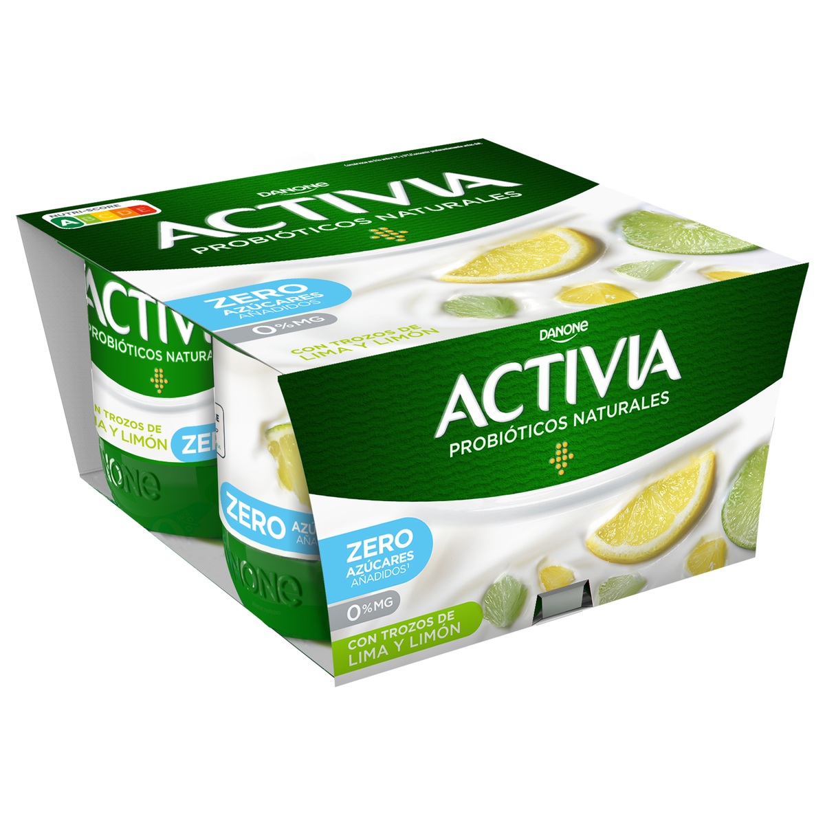 Bífidus probiótico Activia desnatado 0% materia grasa pack 4 lima limón