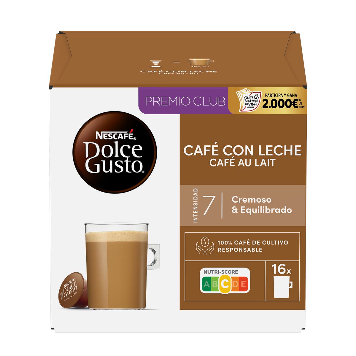 Café con leche Nescafé Dolce Gusto 16 cápsulas