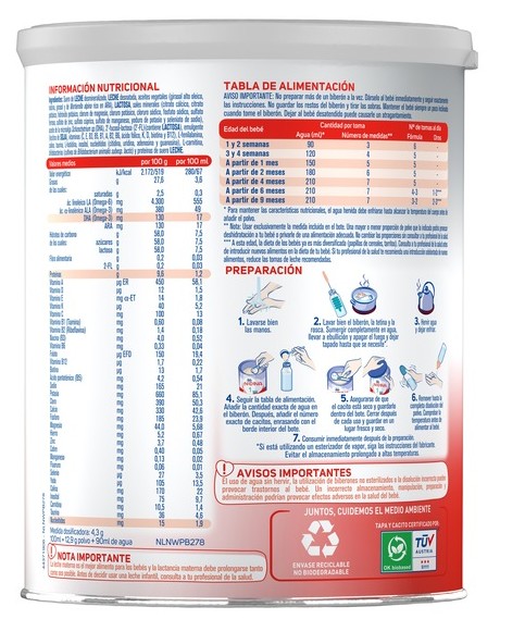 Leche infantil en polvo Nidina 1 Nestlé 800g