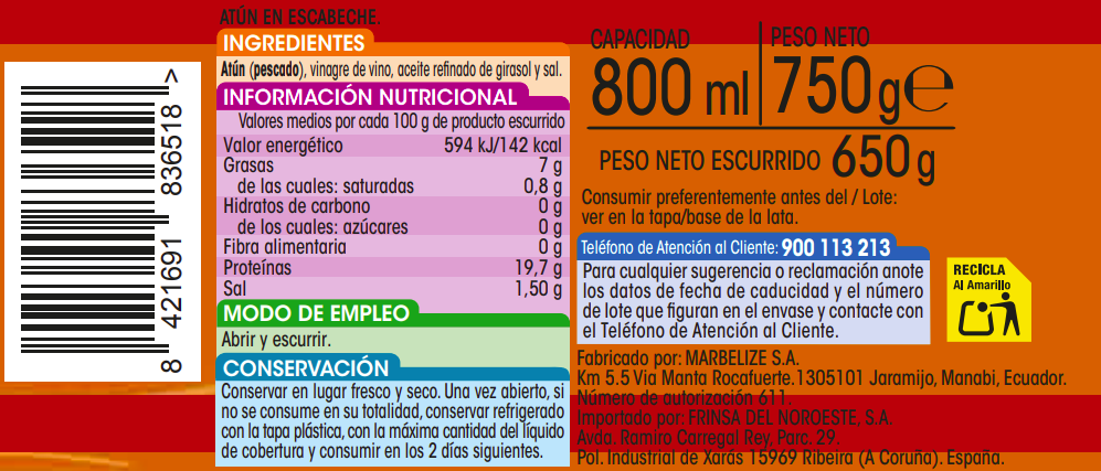Atún Alipende 650g en escabeche