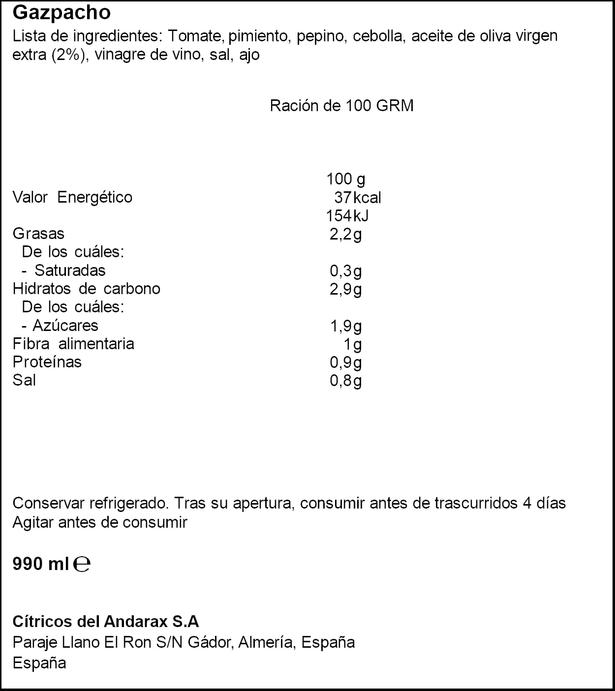 Gazpacho tradicional Don Simón 330ml pack 3