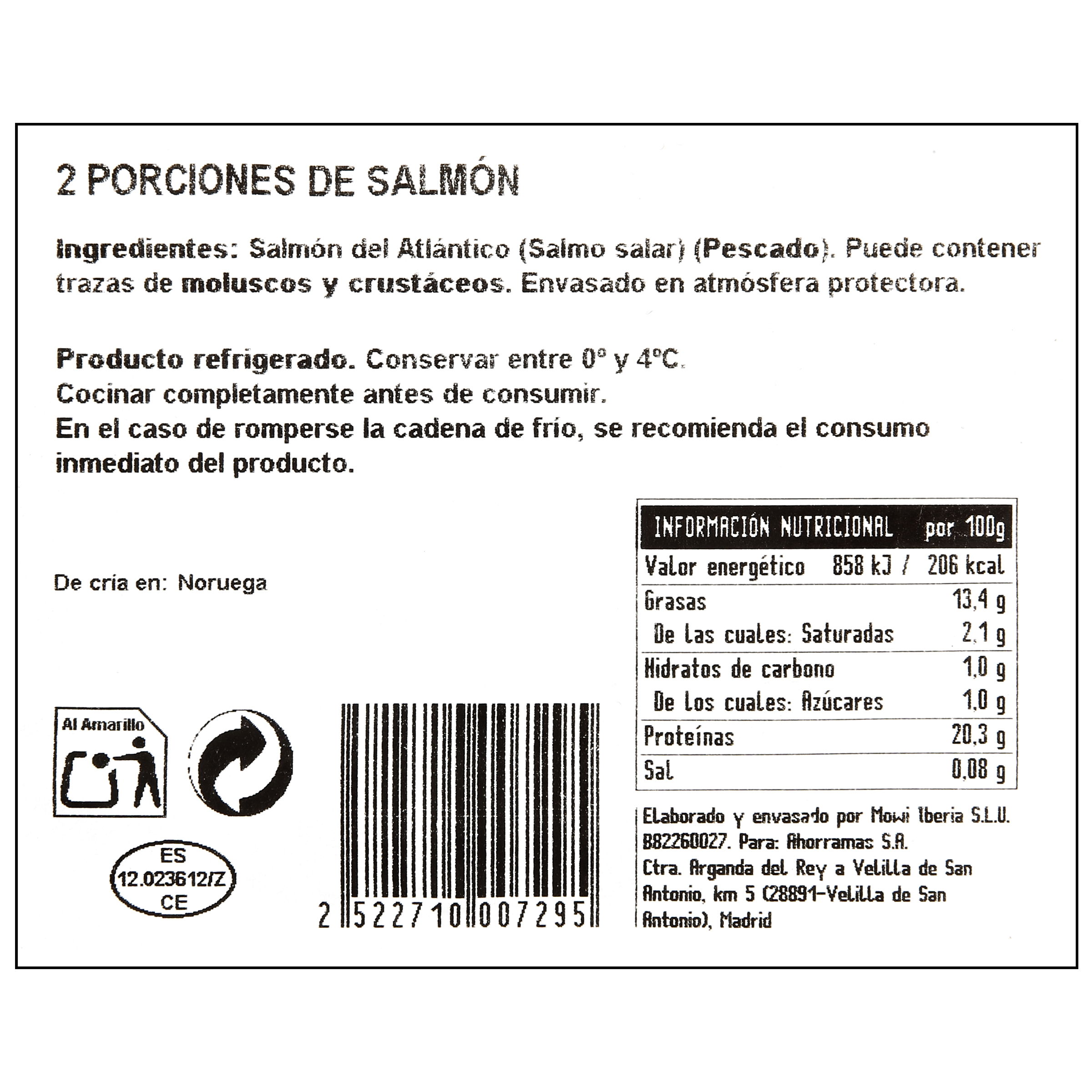 Salmón porción Mowi bandeja
