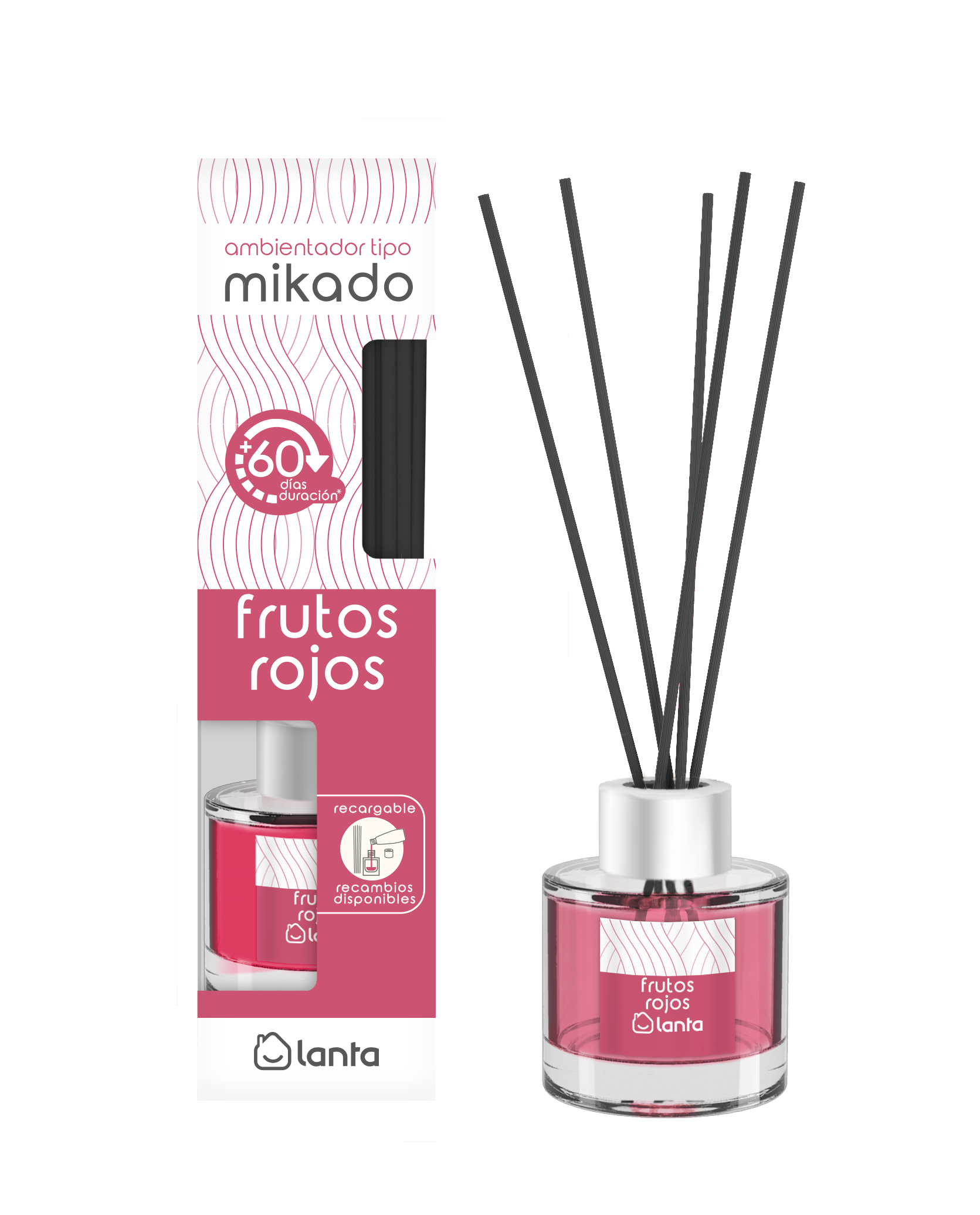 Ambientador tipo mikado Lanta 50ml frutos rojos