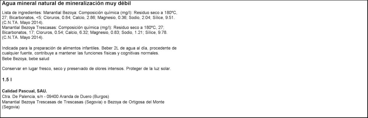 Agua Bezoya 1,5l