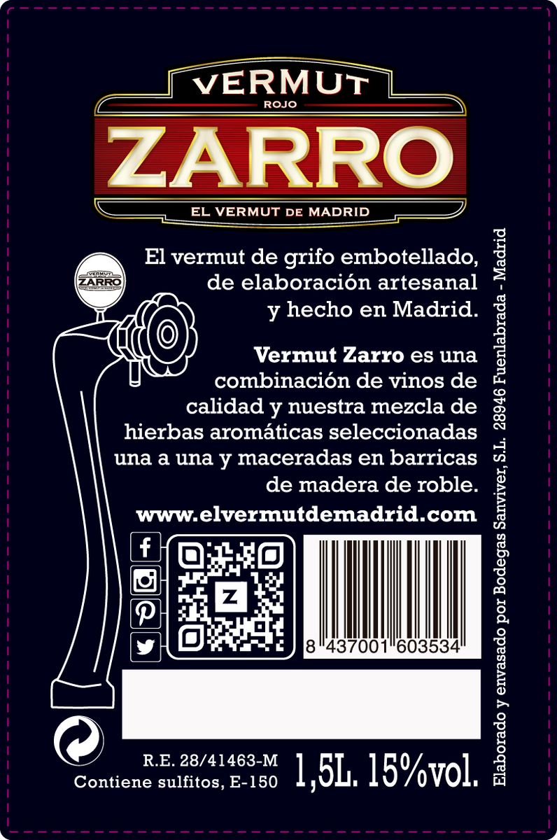 Vermouth rojo Zarro 1,5l