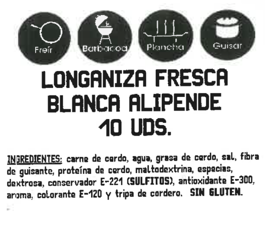 Longaniza blanca Alipende 500g aproximadamente