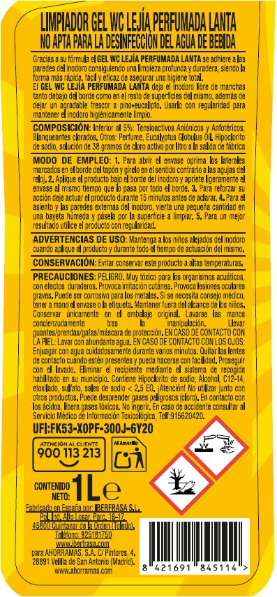 Gel WC Lanta 1l lejía