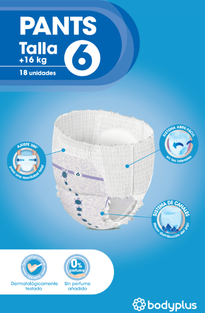 Pants infantil Bodyplus 18 uds talla 6