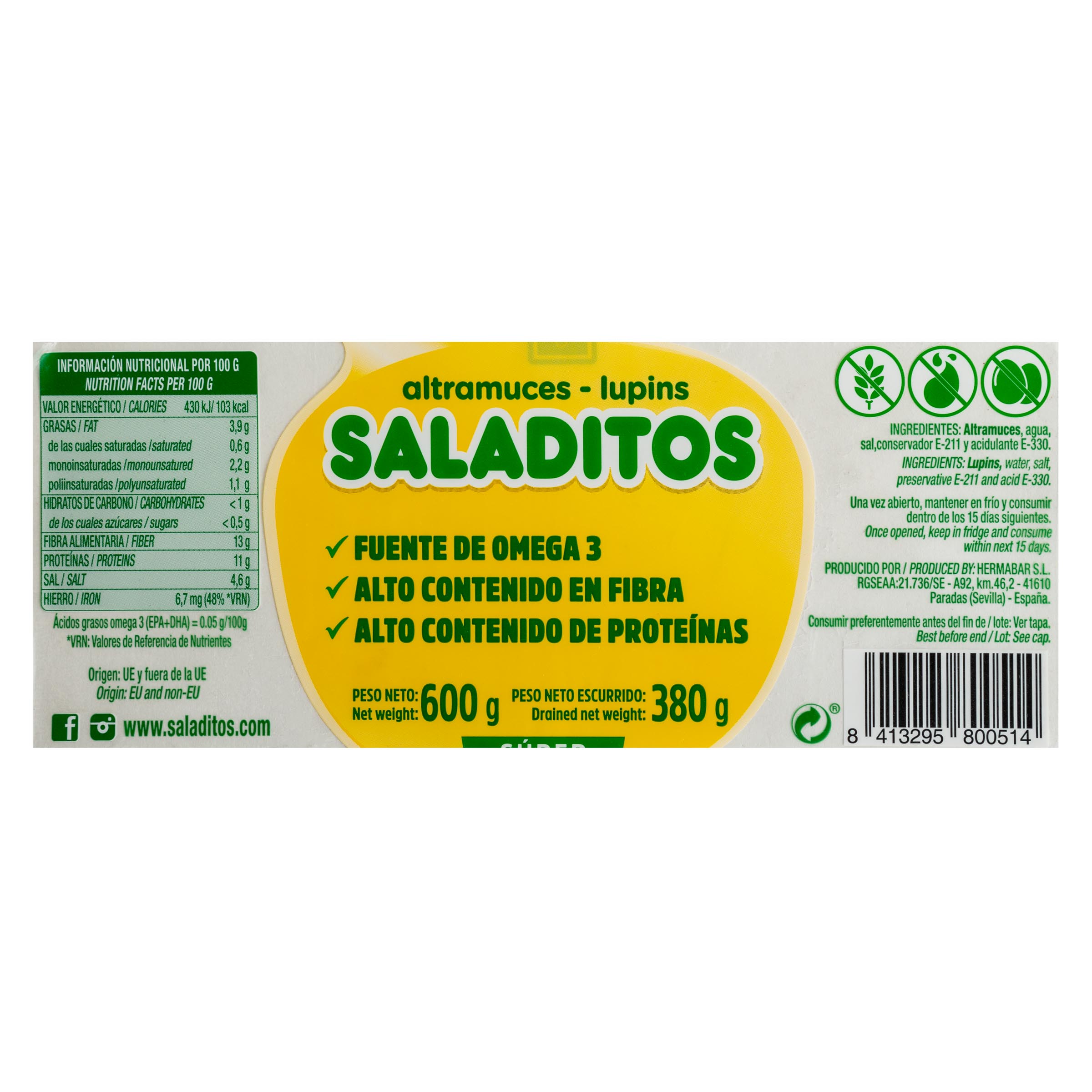 Altramuces super extra Saladitos 380g