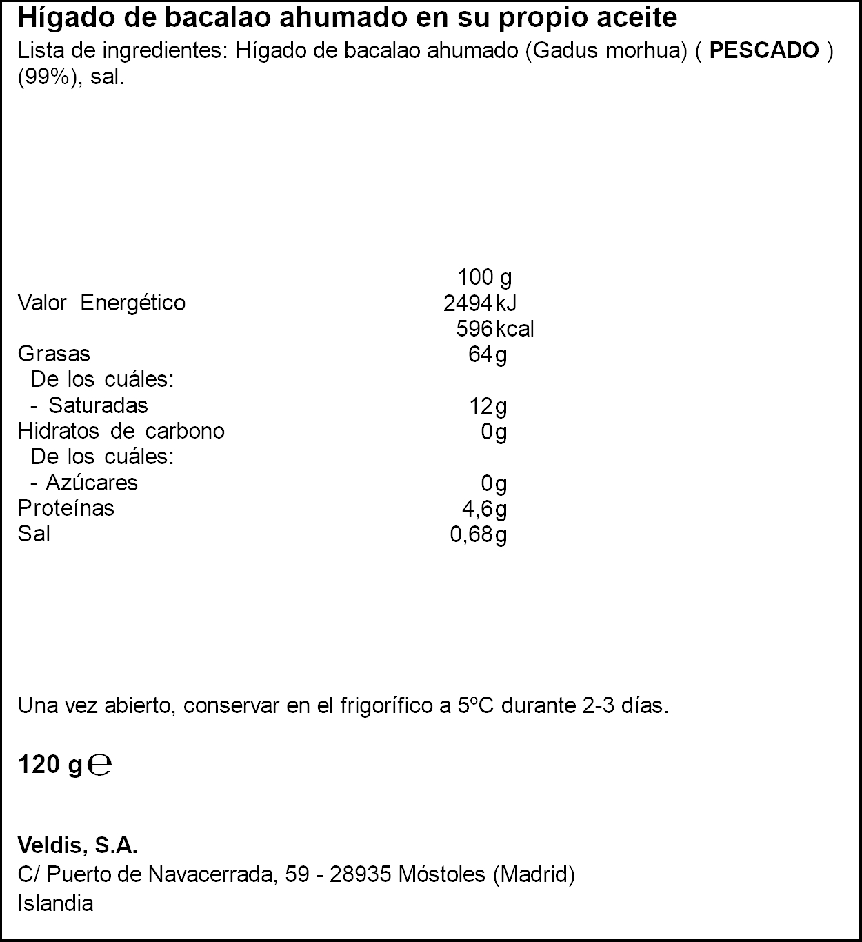 Higado de bacalao Officer ahumado 120g