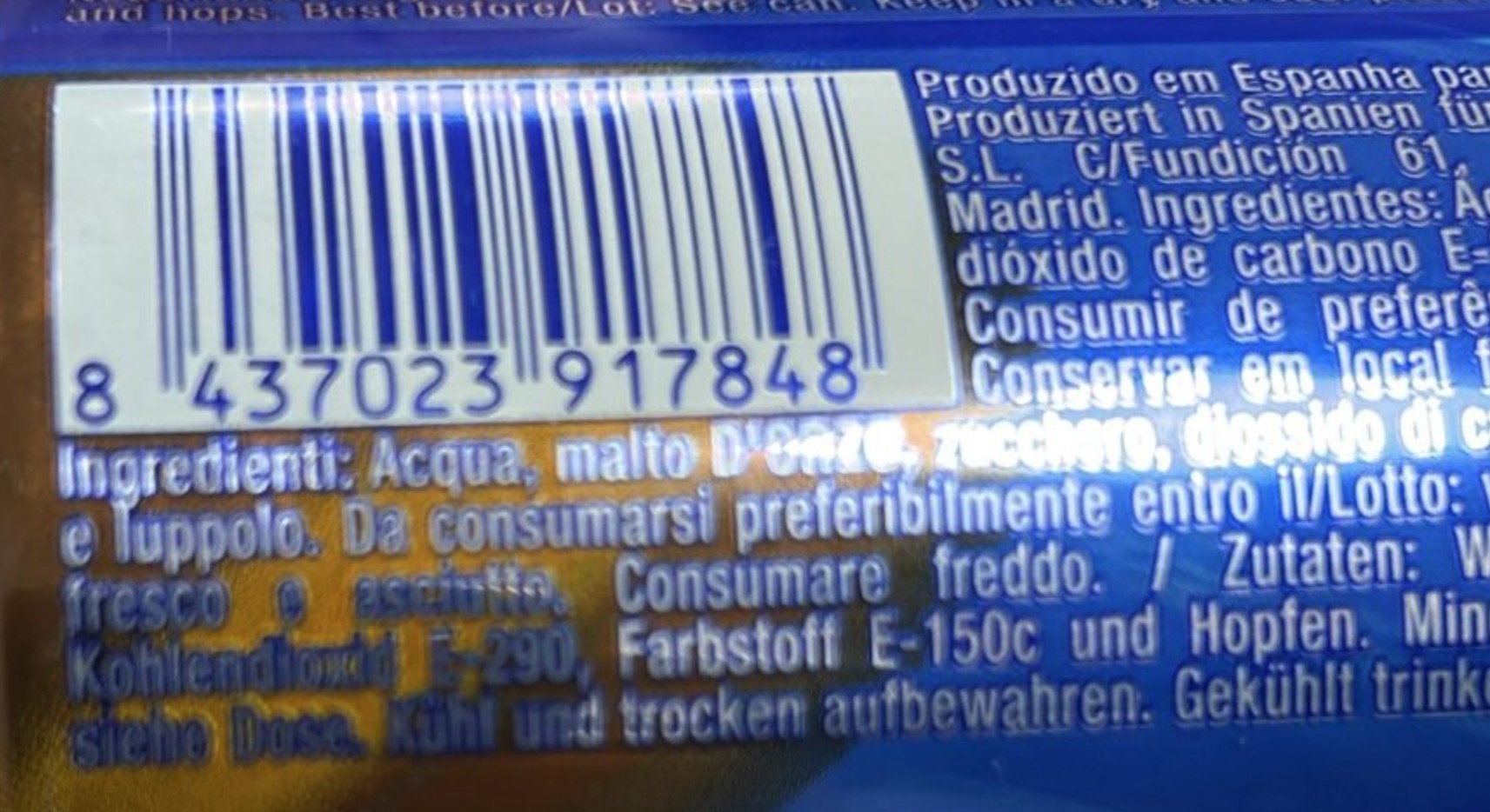 Bebida maltín polar con capacidad de 33 cl