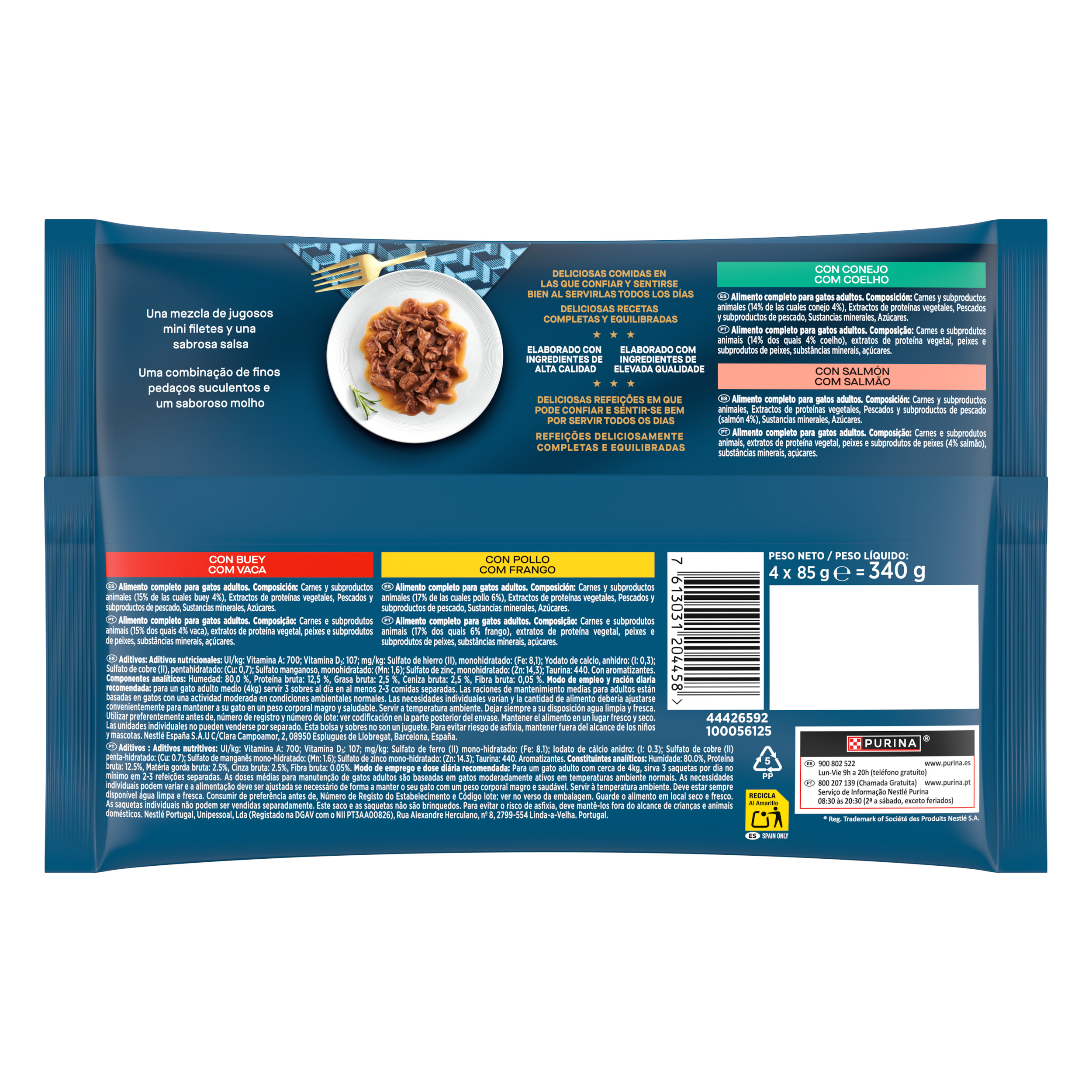 Comida húmeda gato Purina pack 4