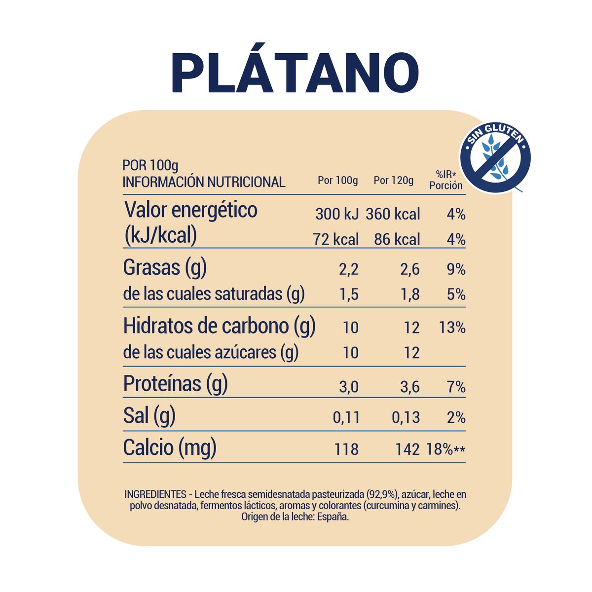 Yogur Danone pack 4 plátano