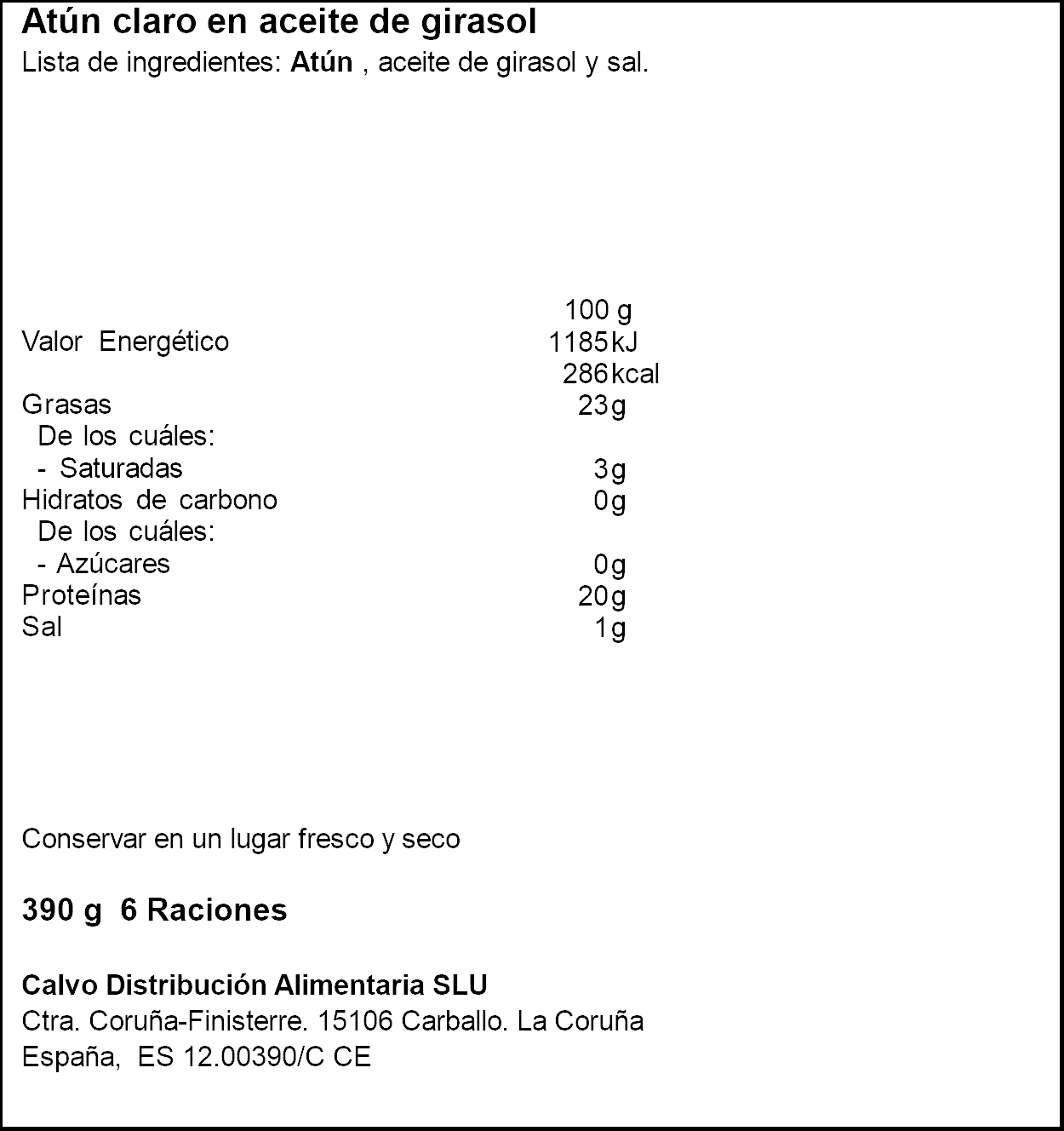 Atún claro en aceite de girasol Calvo pack 6