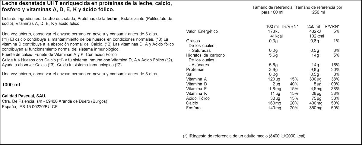 Leche Pascual calcio Movit 1l desnatada