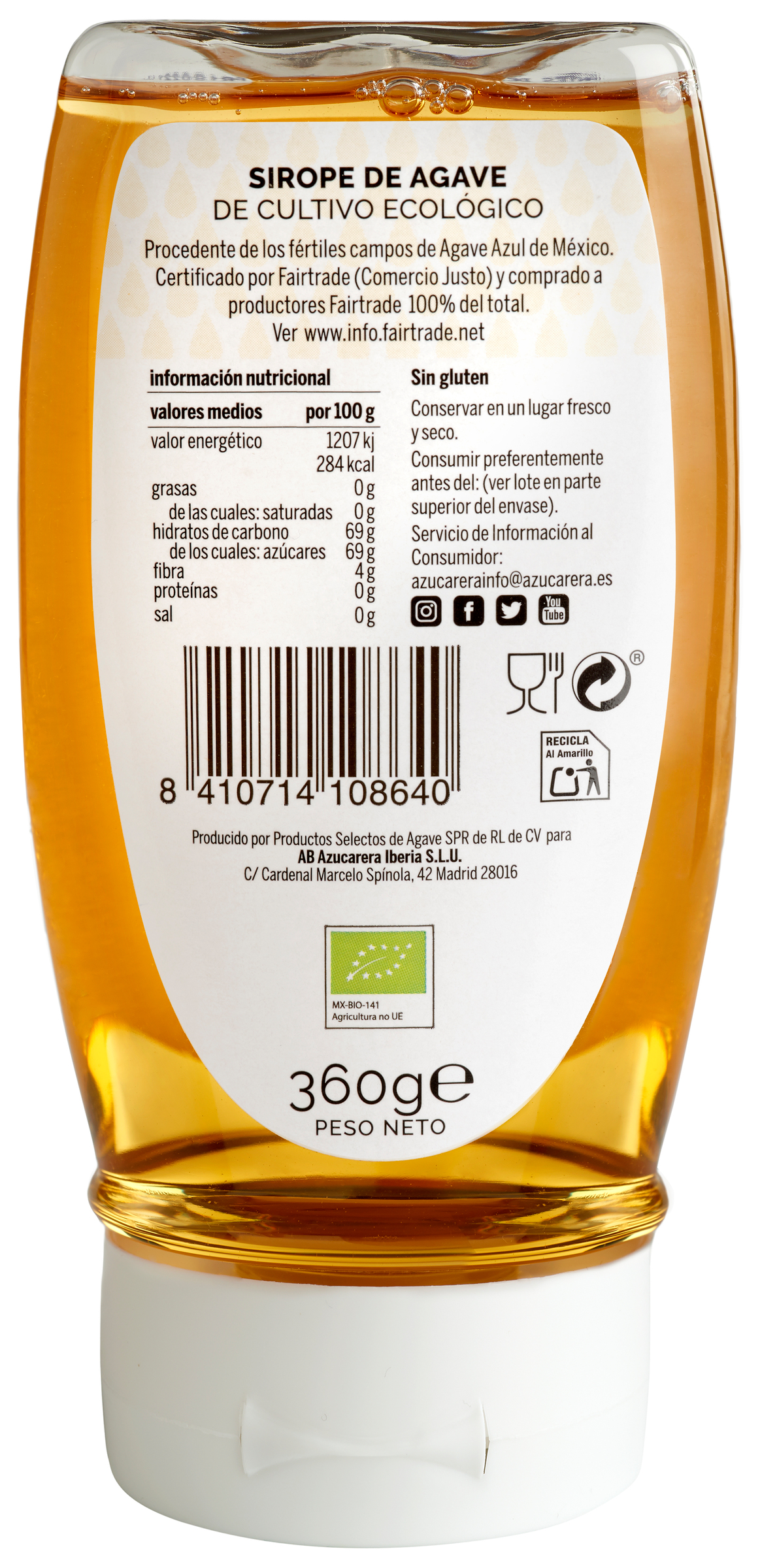 Sirope de Agave Azucarera 360 g