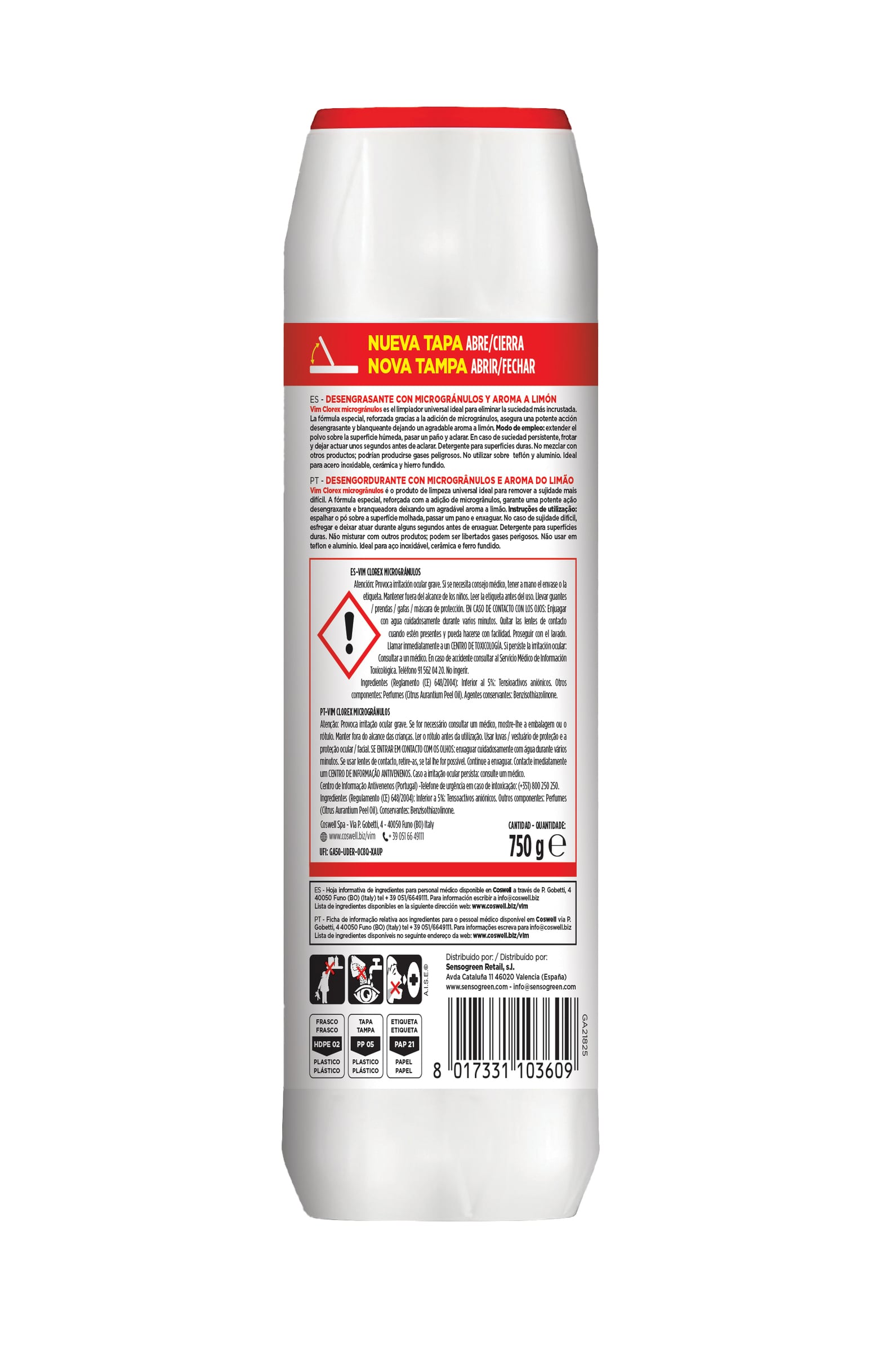 Limpiador polvo Vim 750 gr Clorex
