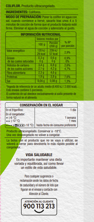 Coliflor Alipende 1kg