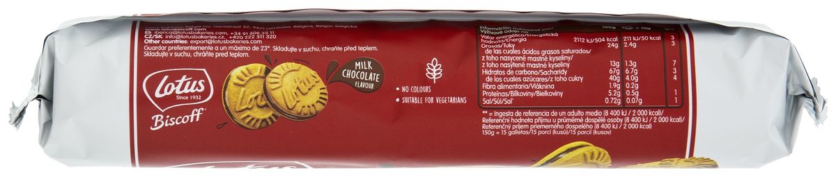 Galleta de chocolate con leche Biscoff Lotus 150g