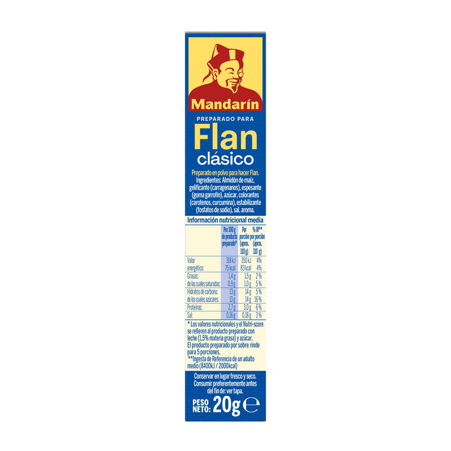 Preparado para Flan clásico Mandarín20 g