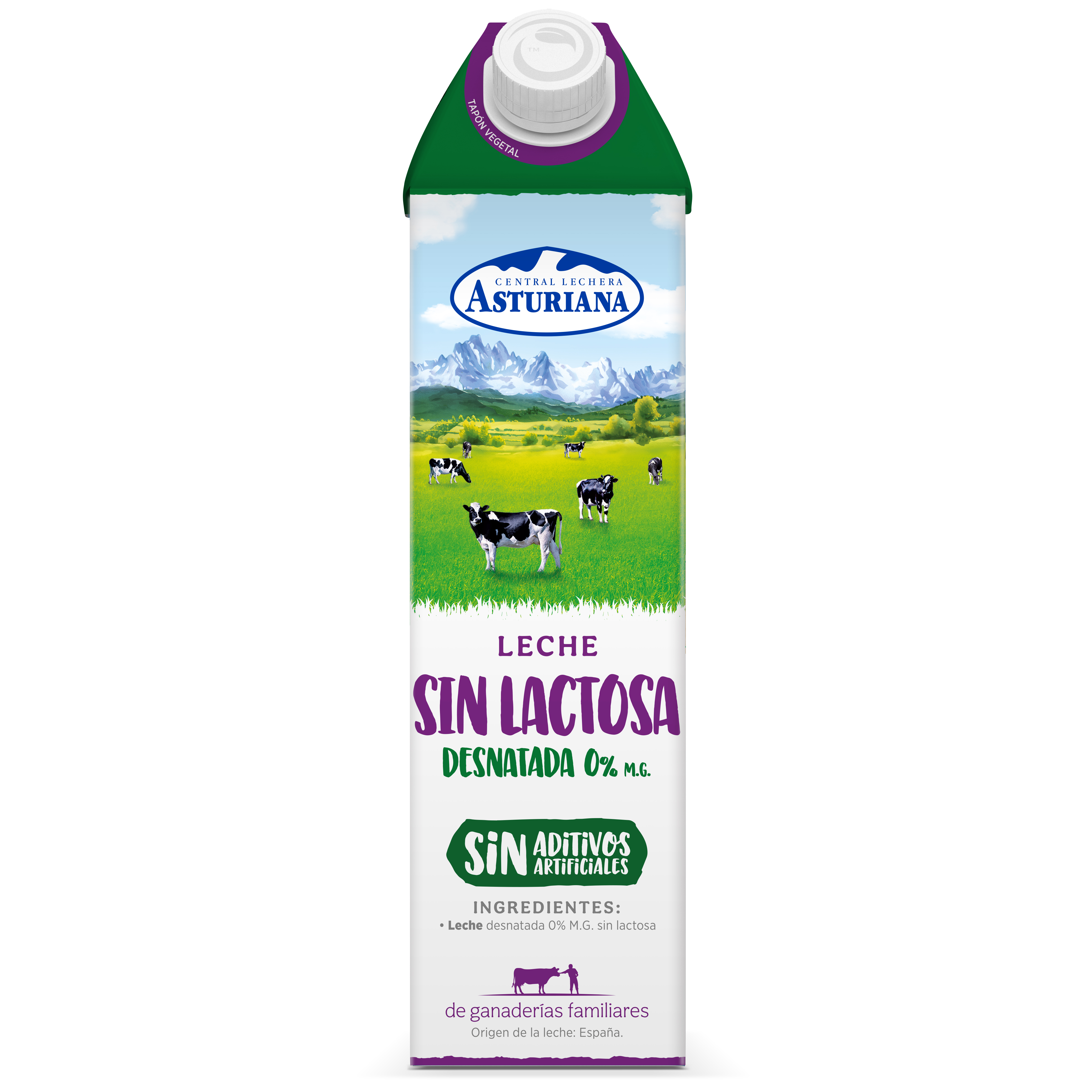 Leche sin lactosa 0,0% MG Asturiana 1l desnatada